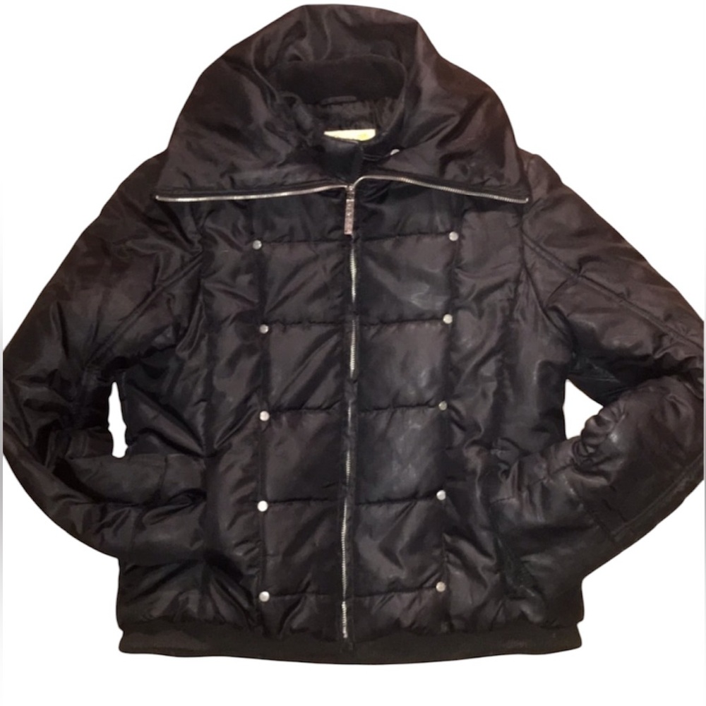 HONEE Black Zip Puffer Large Jacket